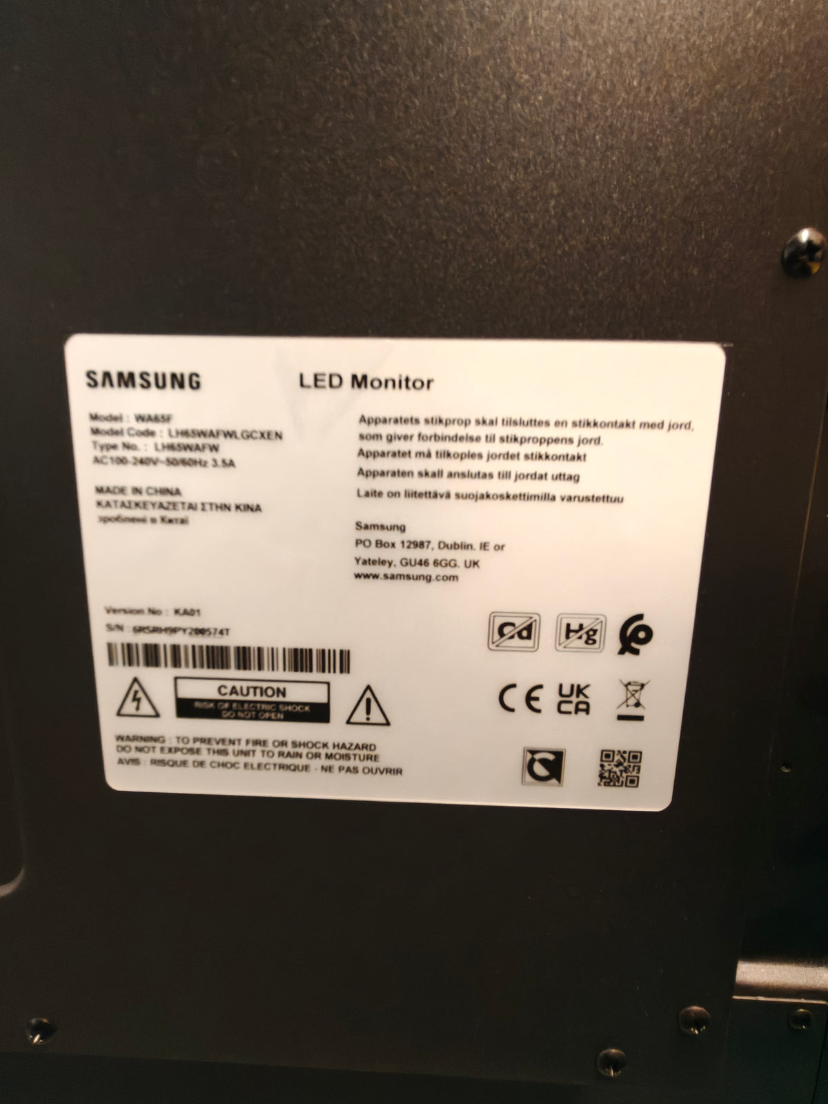 Samsung WA65F 65" interaktiv 4K touchskærm med mobil stand og tilbehør