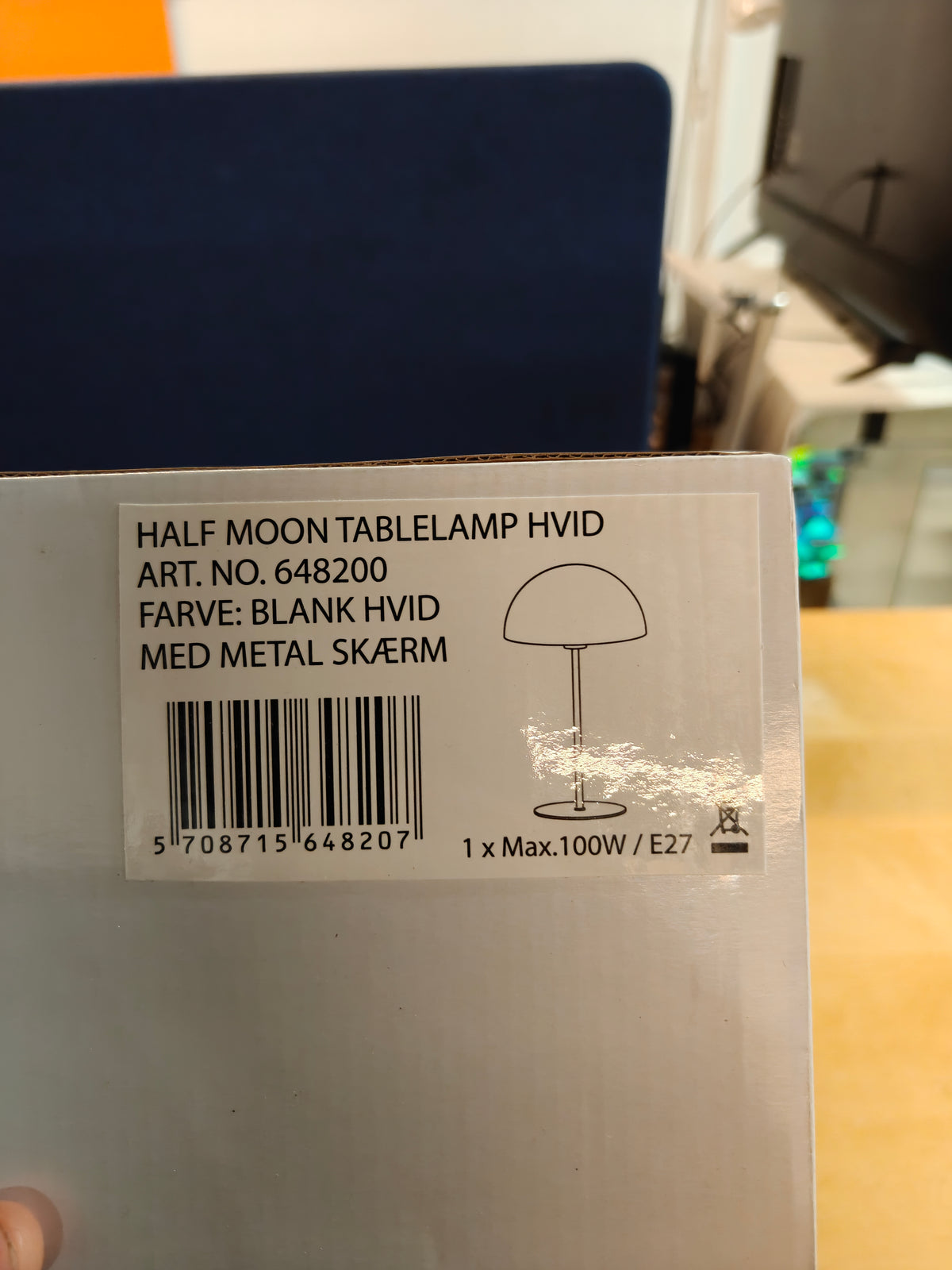 Seeddesign Half Moon bordlampe blank hvid Ø36 cm