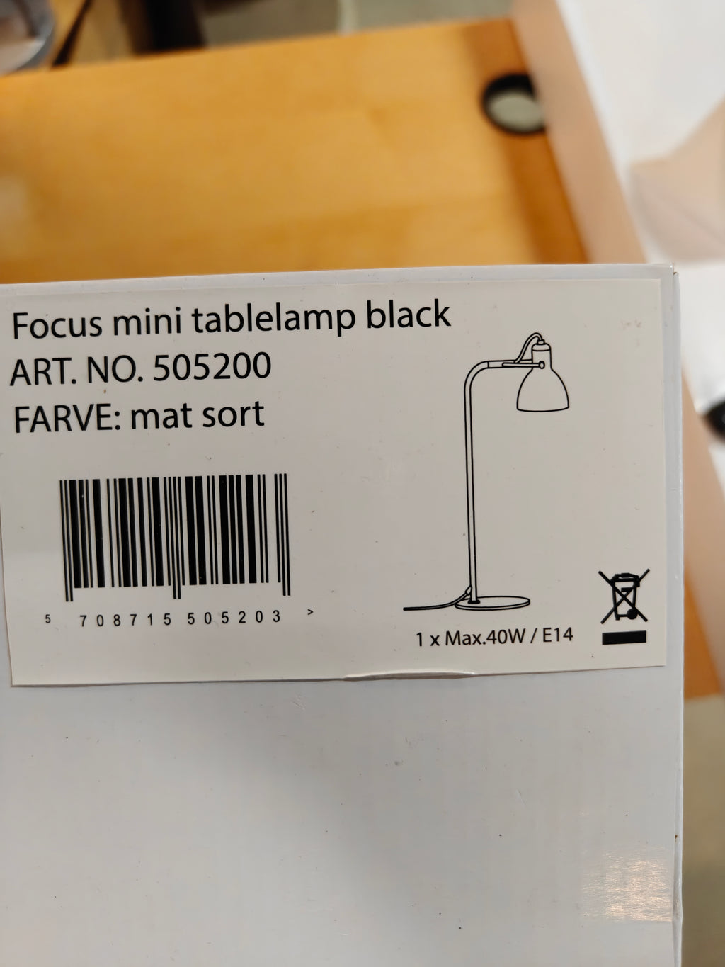 Seeddesign Focus Mini bordlampe mat sort – 48 cm